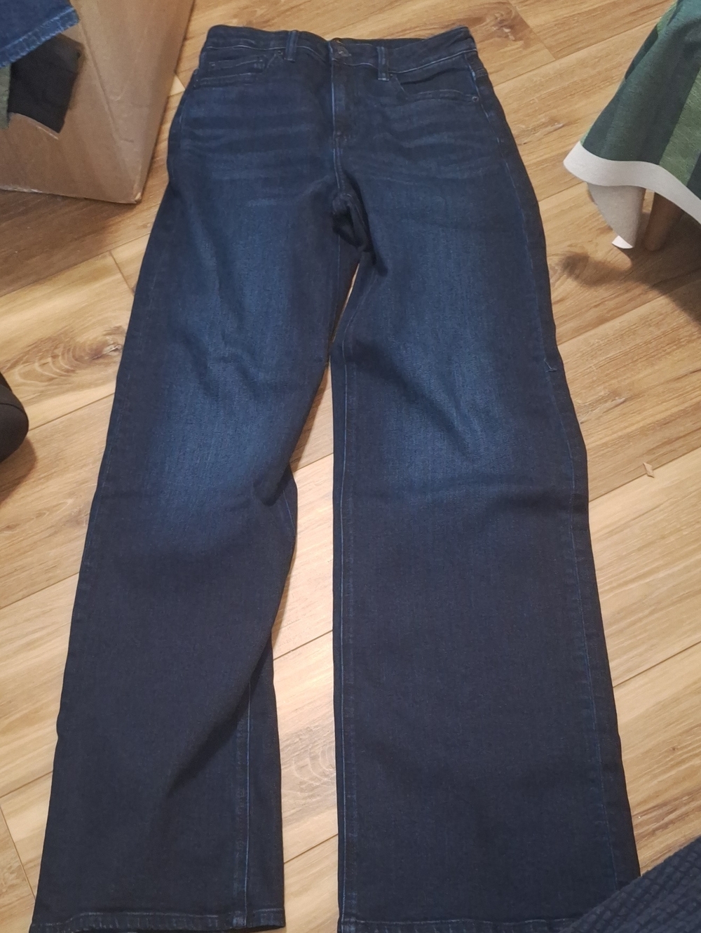 Quince Bella Stretch Wide Leg Jeans Deep Sea Blue 28 NWOT 34" Inseam - Picture 4 of 4